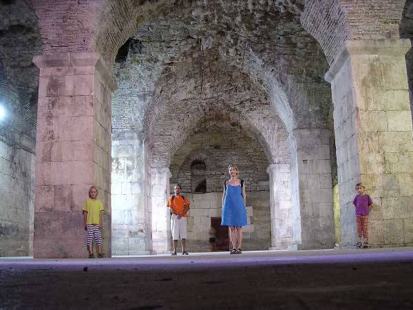 sub-terranean halls of roman palace