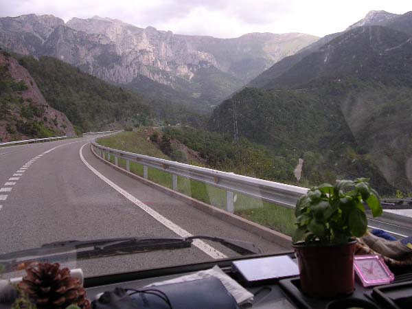 up into the pyrenees